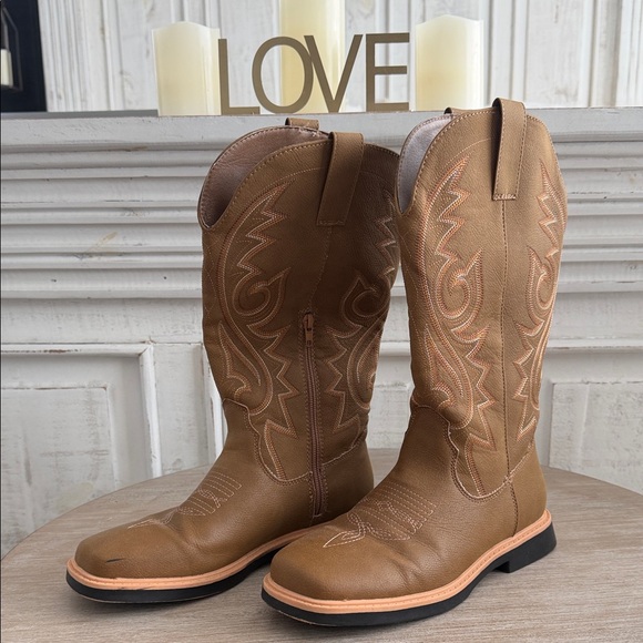 Hawkwell Shoes - Brown Woman Western Cowboy Boots Sz 8